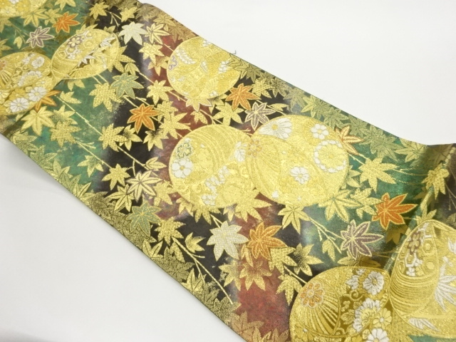 JAPANESE FUKURO OBI / WOVEN FLOWERS